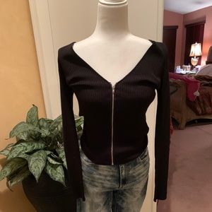 NWT H&M Knit Zip-Up Top